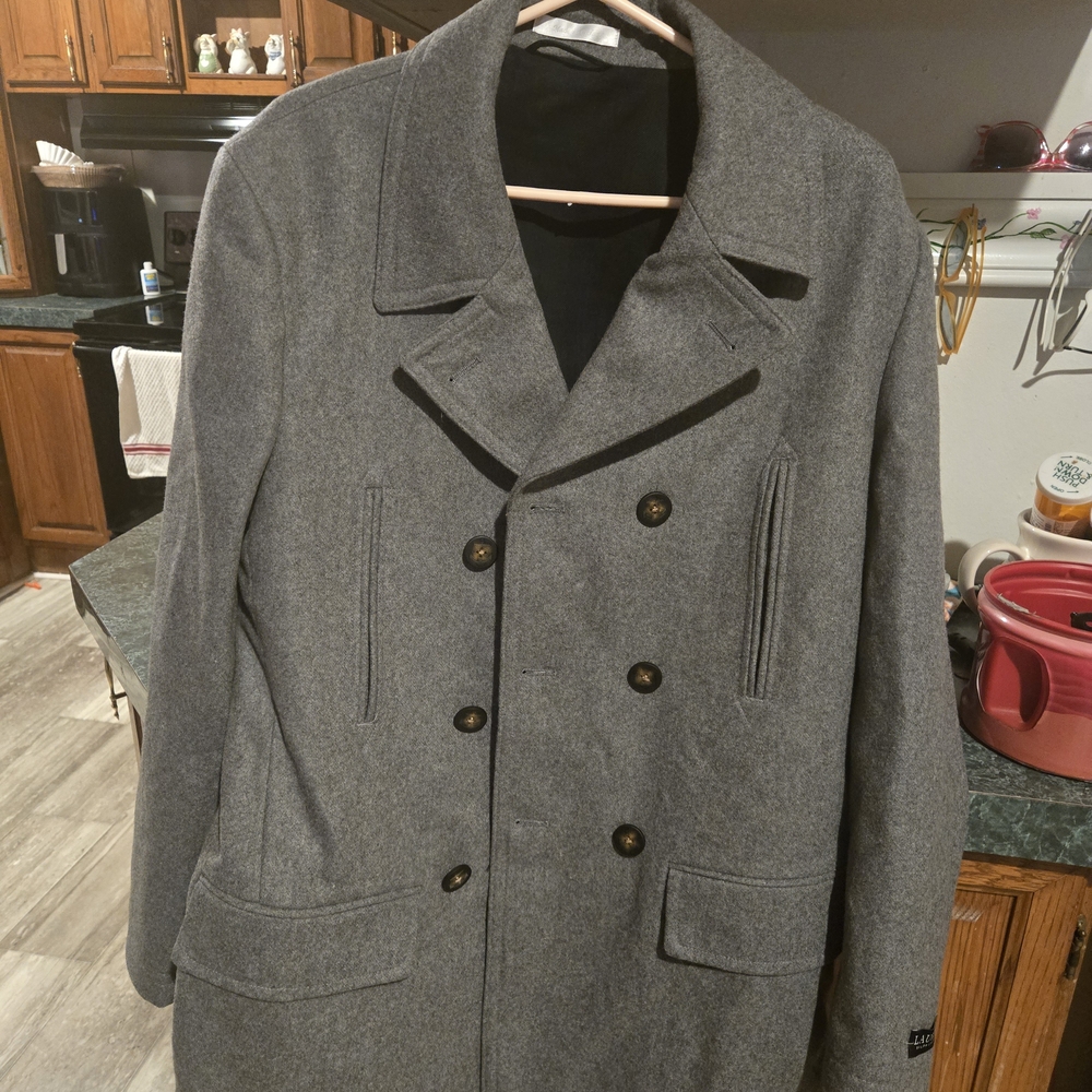 Lauren Ralph Lauren Gray Peacoat with Classic Silhouette